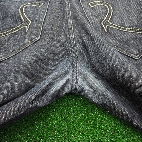 Rock & Republic Jeans Mens 33x34 Blue Denim Straight Leg Dark Wash Button Fly - Picture 11 of 14